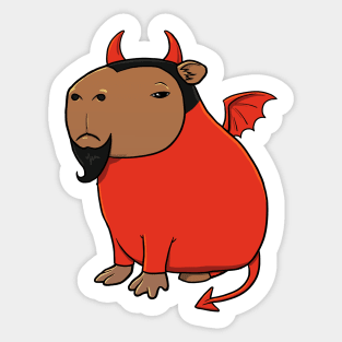 Capybara Devil Costume Sticker